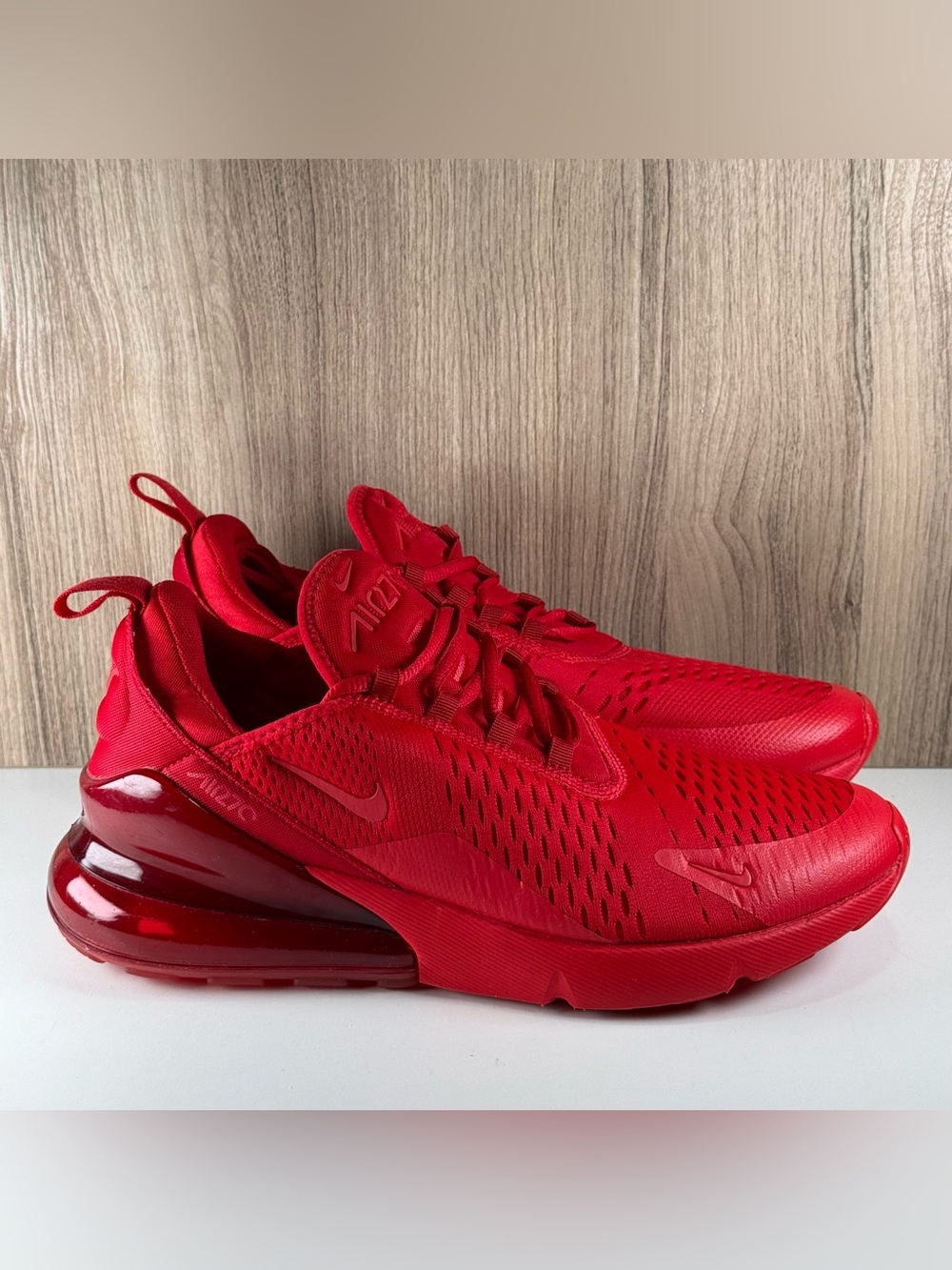 Nike Air Max 270 University Triple Red Shoes CV7544-600 Men’s Size 10